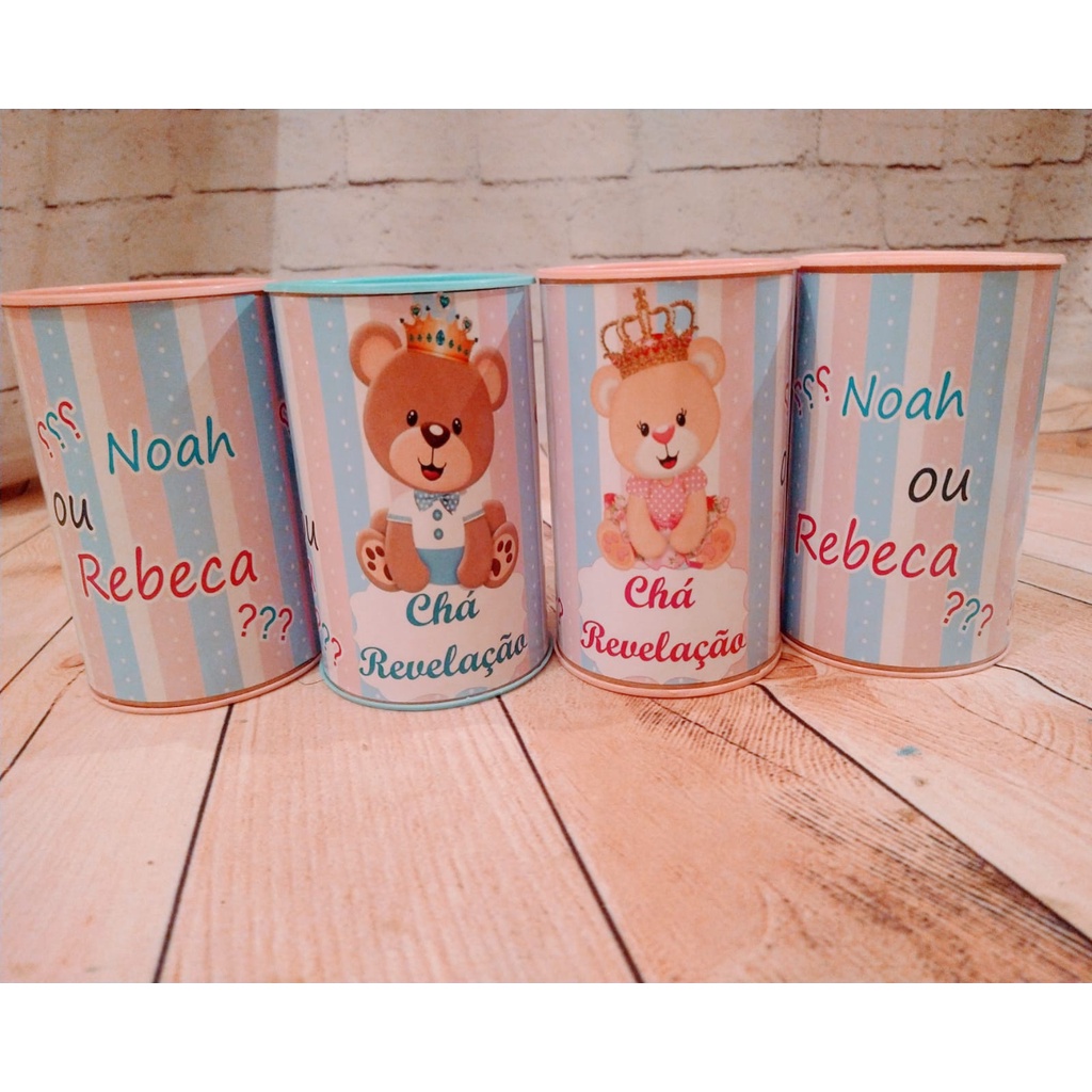 10 Cofrinhos Personalizados Chá Revelação/Oque será?