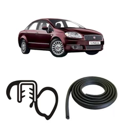 Borracha De Porta Dianteira Preta Estriada Fiat Linea