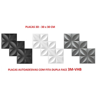 10 Placas 3D Revestimento para parede - 30x30cm - Modelo Roma - AUTOADESIVA