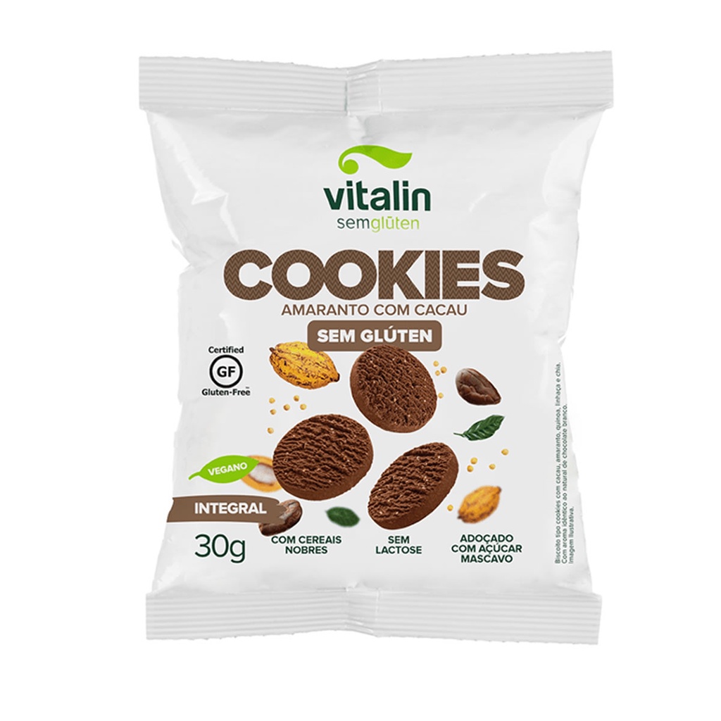 Cookie Sabor Amaranto com Cacau 30g - Vitalin em Oferta na Shopee