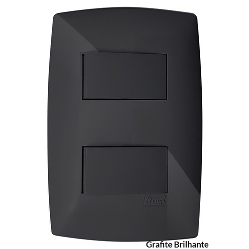 CJ INTERRUPTOR DUPLO ( 1 SIMPLES + 1 PARALELO )  4X2 - BLUX HOME GRAFITE - BH10525-2GF