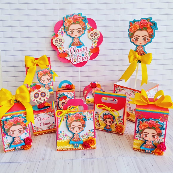 kit festa infantil lembrancinha para aniversário Caixinhas Personalizadas Frida Edição de luxo