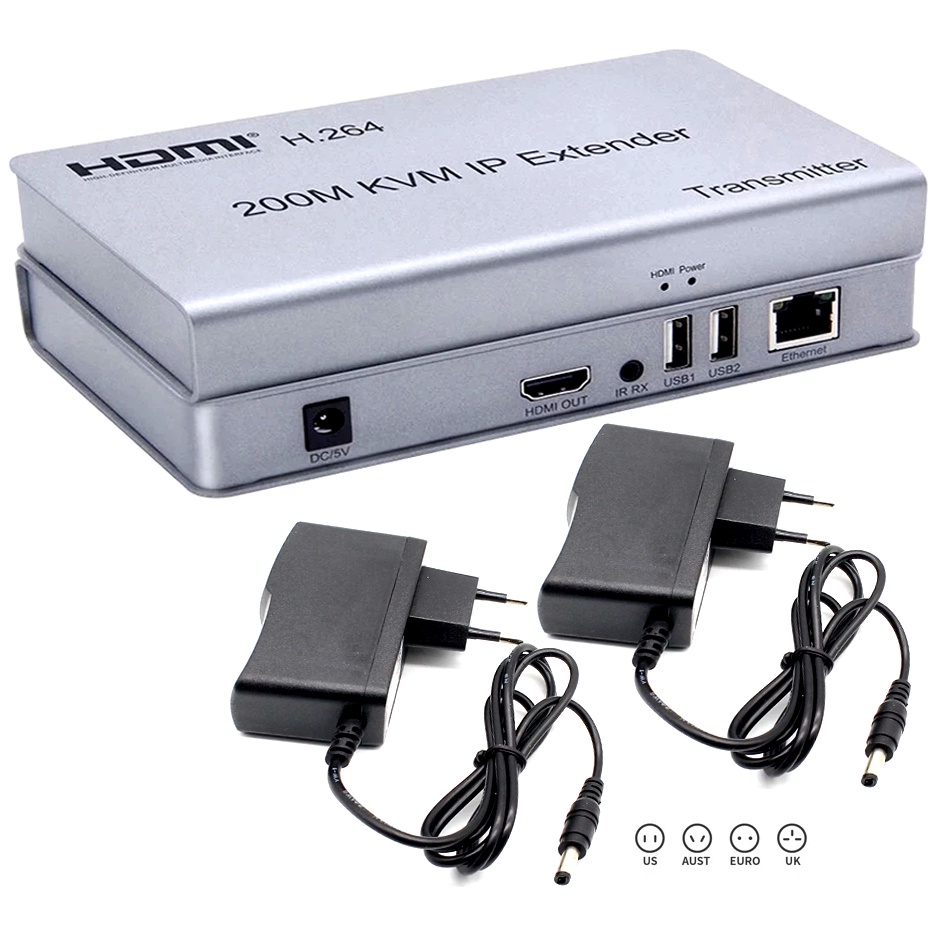 H . 264 200m HDMI KVM IP Extender Por RJ45 Ethernet Cat6 Cabo Transmissor Receptor Suporte USB Mouse Teclado Laptop PC P