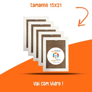 Kit Porta Retrato A5 (15x21) Branco 5 Unidades Com vidro Atacado em Oferta na Shopee