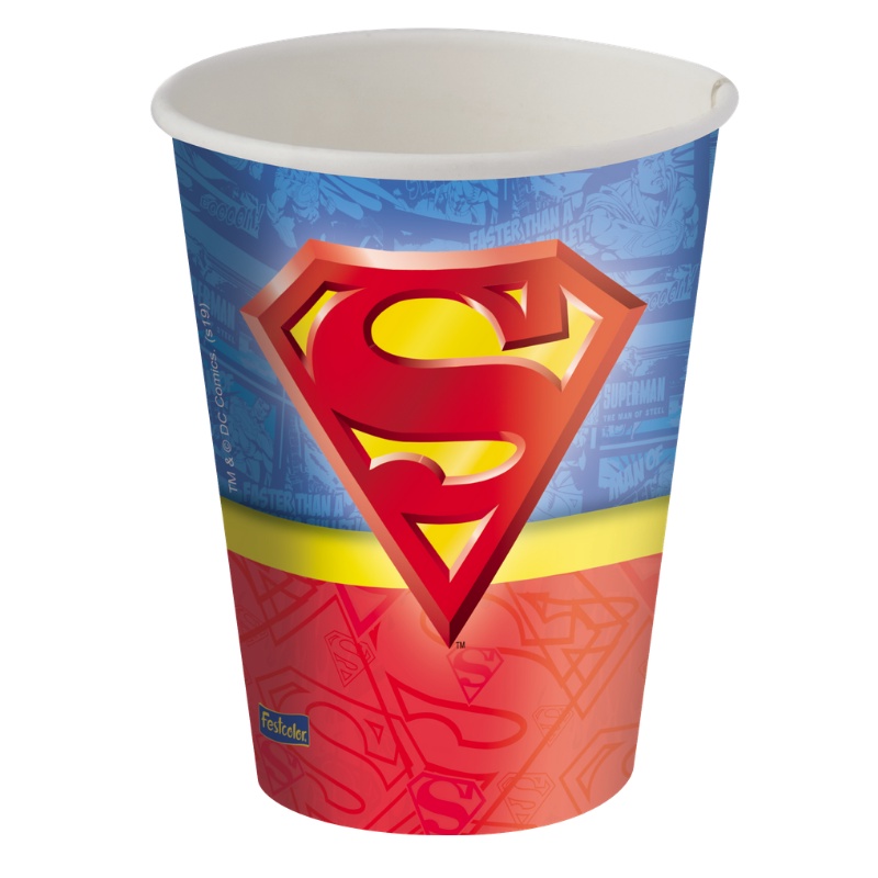 Copo de Papel 200ml Festa Superman  - 08 unidades - Festcolor - Rizzo Festas