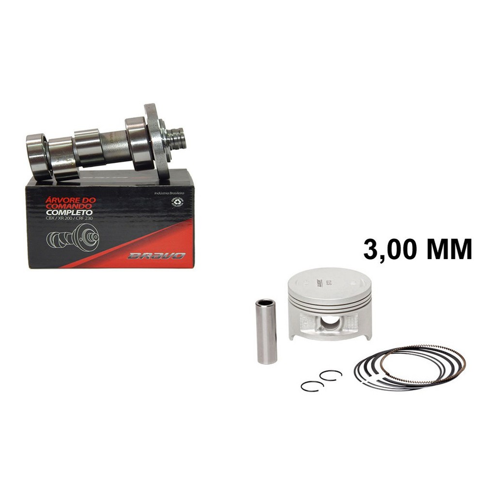 Comando De Valvulas Bravo Wgk + Pistão 3mm Honda Crf 230