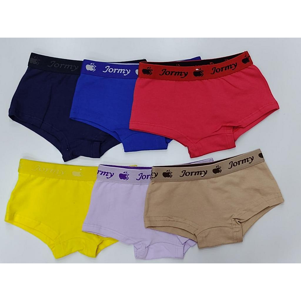 Calcinha Boxer Shortinho Cuequinha Infantil Feminina Linda e Confortável - Kit com 6 peças - Ref 29