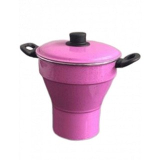 Cuscuzeiro Em Alumínio Grande Padrão Linha Casa Color Rosa Claro