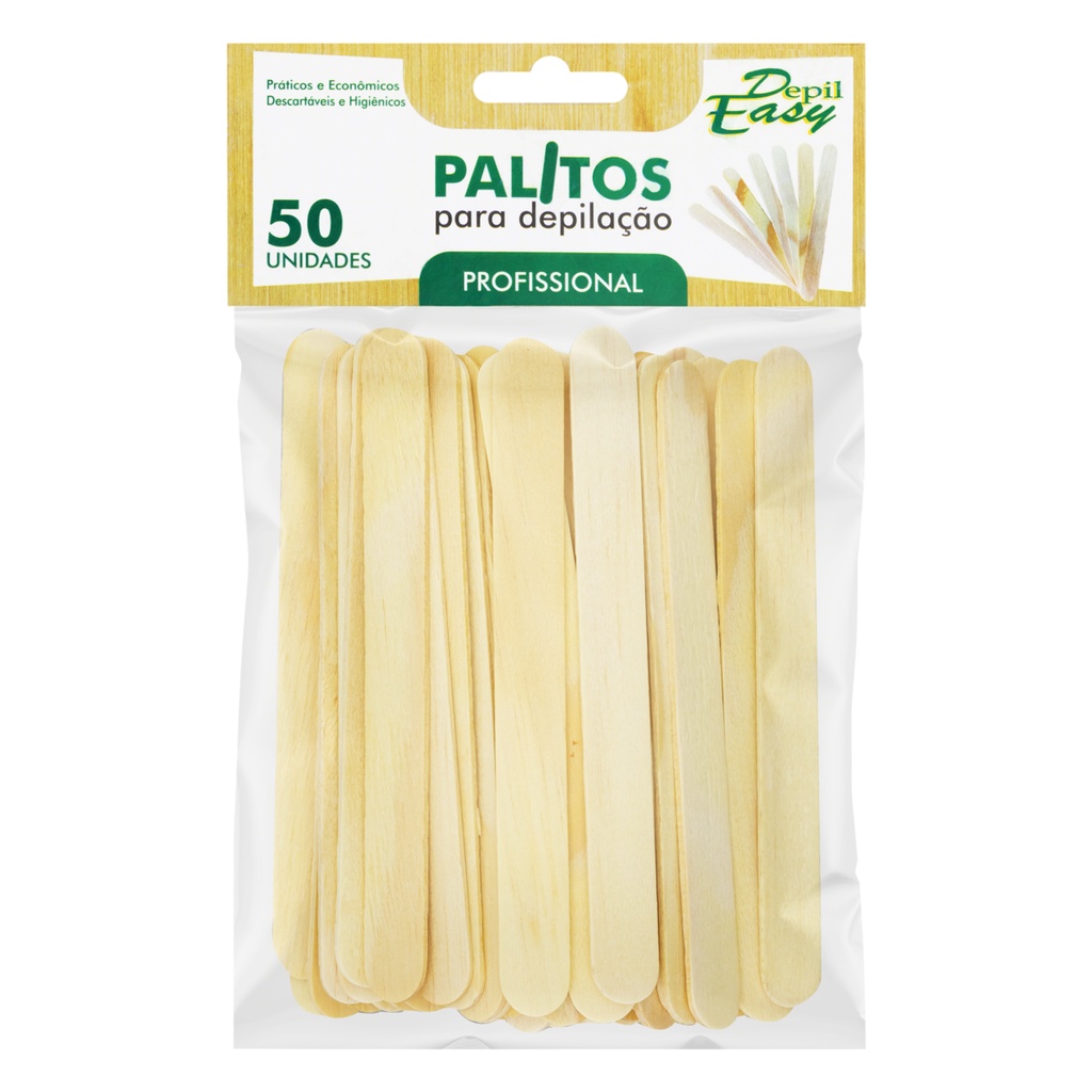 Espátula Palito para Depilação Depil Easy c/50 unidades
