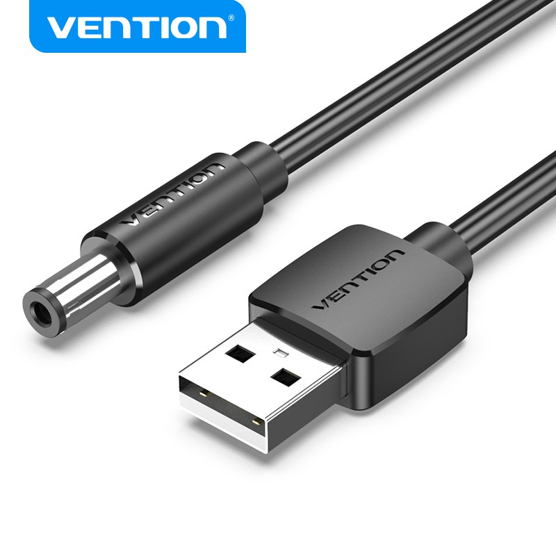 VENTION Cabo de carregamento USB para DC 5,5 mm 3A para Mini ventilador / Lâmpada de mesa / Hub 28 Awg