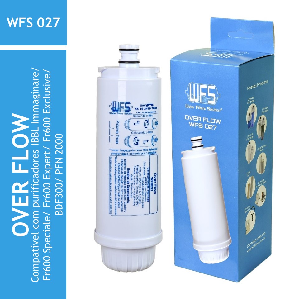 Refil Filtro Vela Purificador Compatível com IBBL Immaginare/ Fr600 Speciale/ Fr600 Expert/ Fr600 Exclusive/ BDF300/ PFN 2000 Wfs027 Over Flow