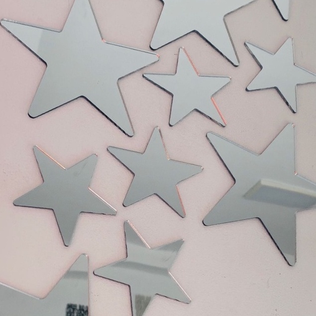Espelho Decorativo Estrelas 12 peças em Acrílico Espelhado - 34610862 Promoção
