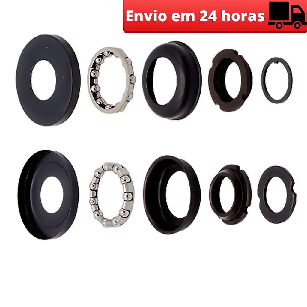 Jogo Movimento Central Caixa 45mm Esferado Aço Bike Monobloco C/colar De Esfera