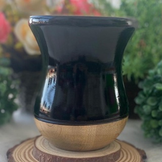 Cuia De Madeira Bicolor Preta - Madeira Imbuia em Oferta na Shopee