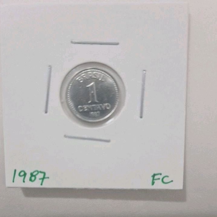 MOEDA DE 1 CENTAVO 1987 FLOR DE CUNHO