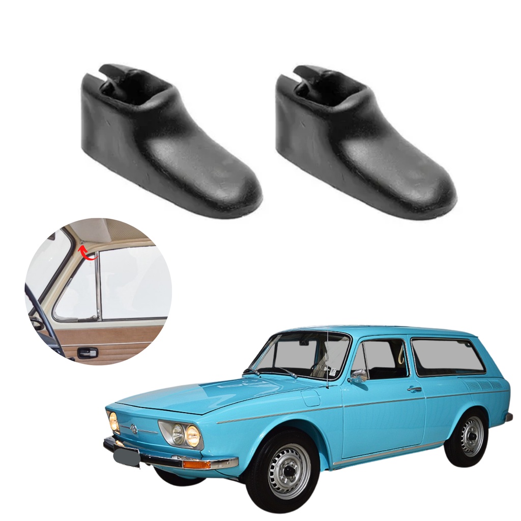 Par Suporte Quebra Sol Botinha Preto Fusca Brasilia Variant
