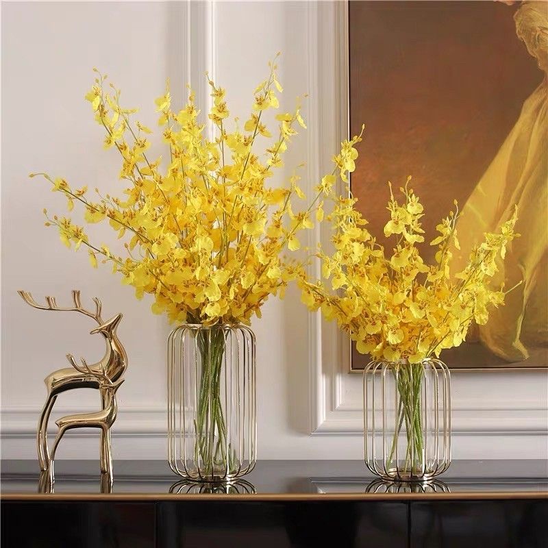 Planta Galho Chuva de Ouro Orquídea amarela artificial para arranjos  /Decoração /Flor /Sala/Mesa Jantar | Shopee Brasil