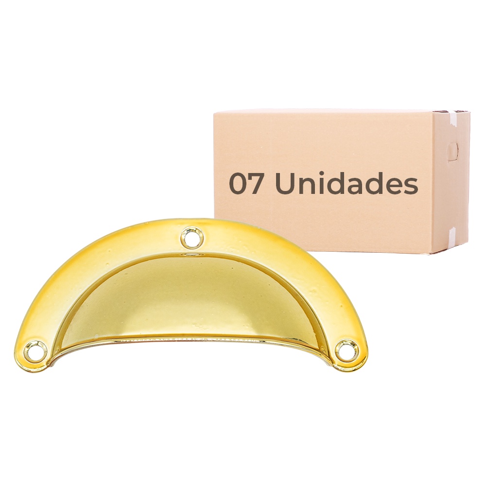 7 Puxador Concha Rose Dourado Para Gaveta Moveis Cristaleira