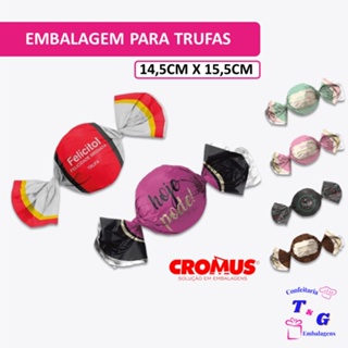 Embalagem Especial Para Trufas e Bombons Cromus /14,5cm x 15,5cm 100un em Oferta na Shopee