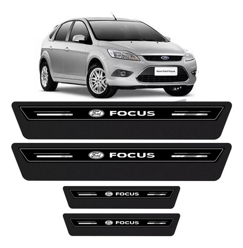 Soleira Adesiva De Porta Ford Focus 2009 Á 2013 Preto Platinum