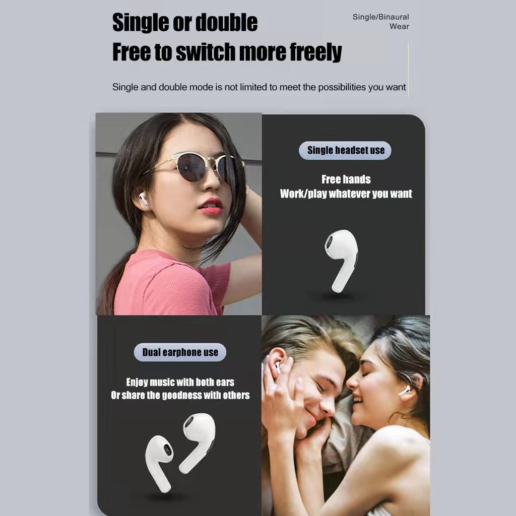 Air Pro 6 TWS Fones De Ouvido Sem Fio Com Fone Bluetooth Esportivo