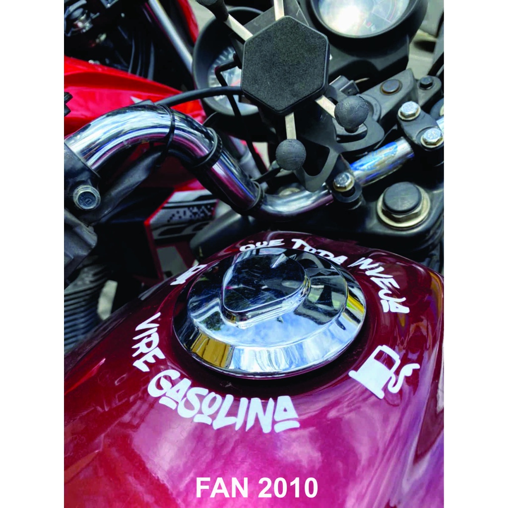 adesivo tanque de moto que toda inveja vire gasolina honda, tita,n cg, biz, xre, hornet, factor + brind