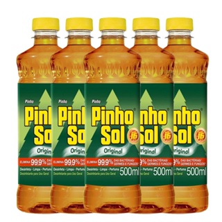 Kit Desinfetante Pinho Sol Original 500ml com 5 unidades em Oferta na Shopee