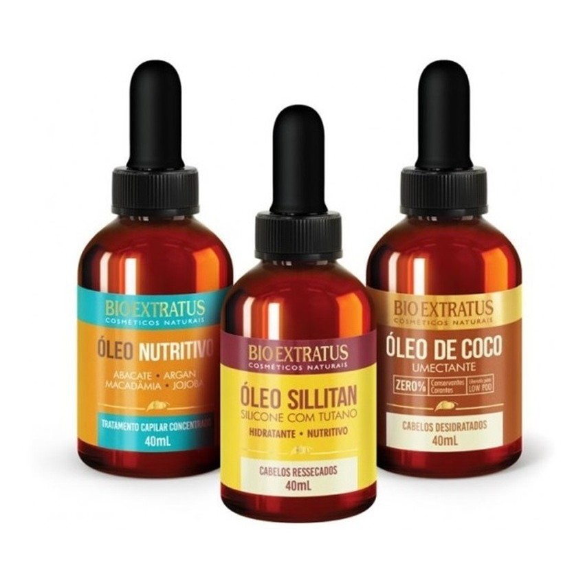 Kit Com 3 Óleos Hidratação Nutrição E Umectação Bio Extratus | Shopee ...
