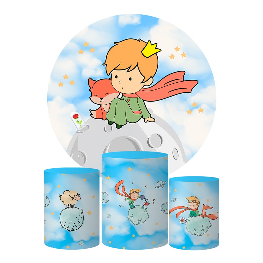 Trio Capa Cilindro + Painel Tema Peq Principe Veste Fácil em Oferta na Shopee