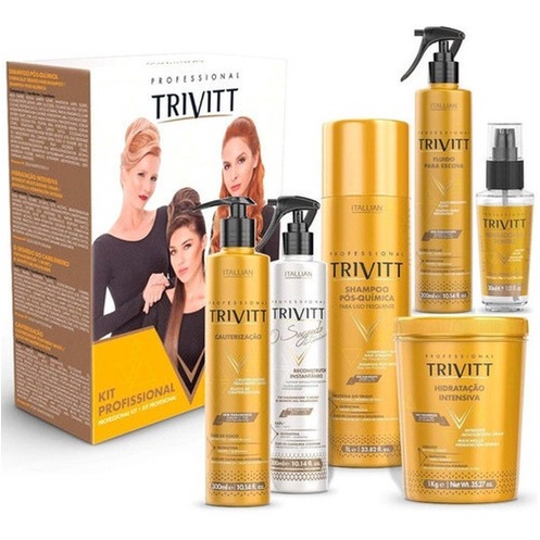 Kit Cauterização Itallian Trivitt Profissional Reconstrução 6 Produtos