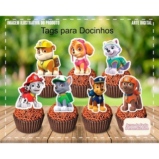 60 Tags Toppers Para Doces Docinho Patrulha Canina