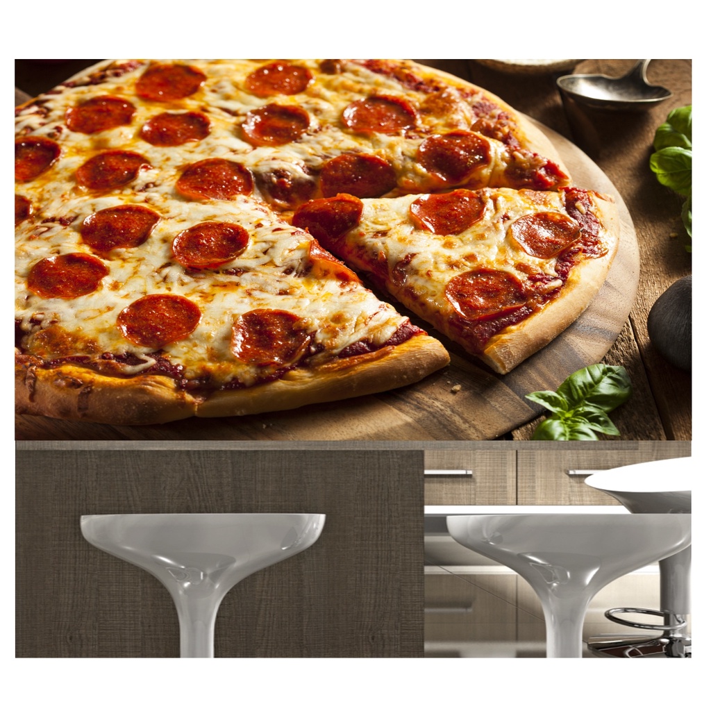 Adesivo Papel De Parede - Painel Cozinha Comida Pizzaria Pizza S118