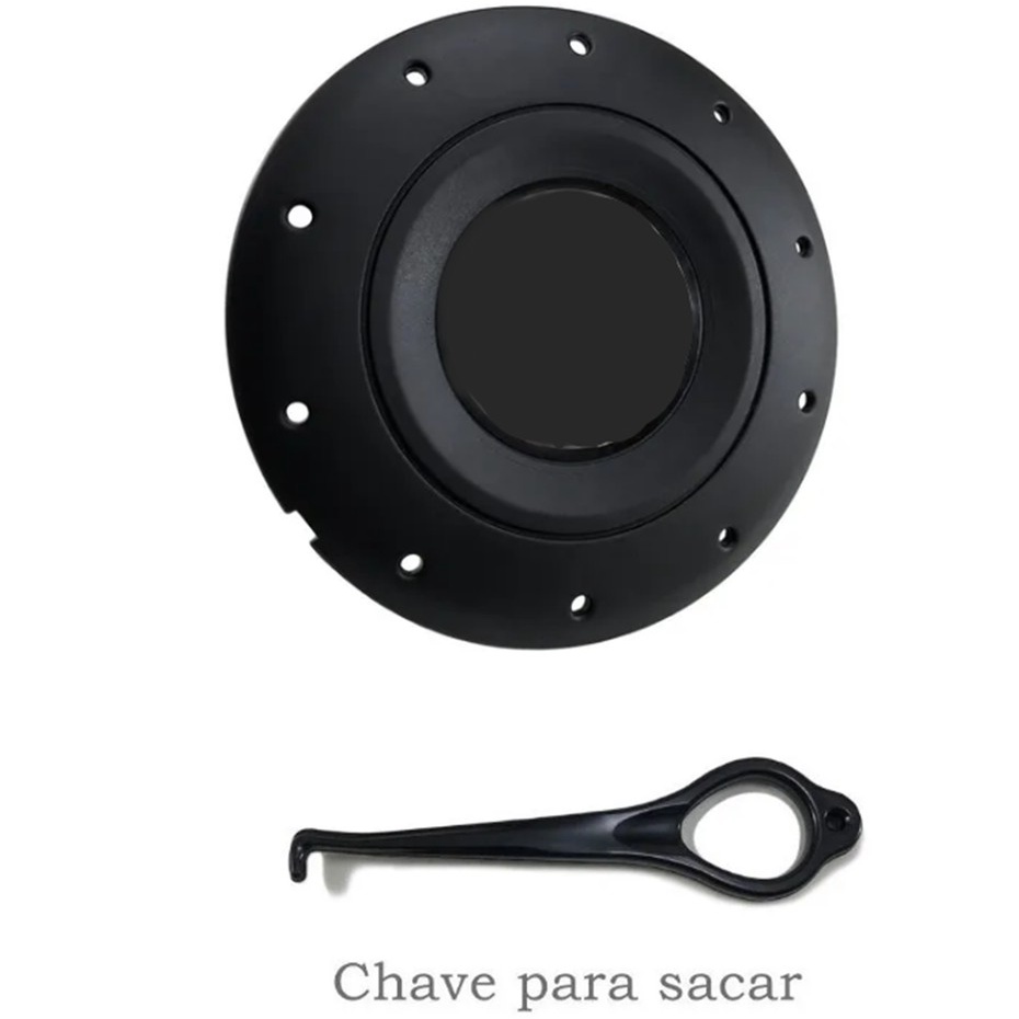 Calota Centro Roda Ferro 4 Furos mod Amarok Aro 13 14 15 - Preto 4x100 montadora (VW, Fiat, GM, Renault, etc.) sem adesivo C/ chave ou S/ Chave