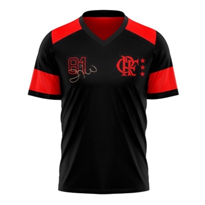 Camisa Retro Flamengo Preta 1981 Zico Oficial Nova Braziline