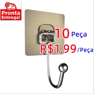 10 Peças de Ganchos de Parede, Ganchos de Parede Adesivos Fortes, Criatividade de Cozinha Pendurada em Oferta na Shopee