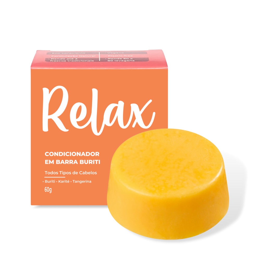 Condicionador Em Barra Sólido Vegano Pós Sol Buriti Relax