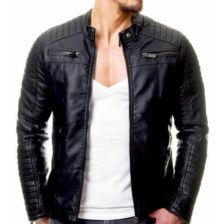 jaqueta de couro masculina motoqueiro Promoção