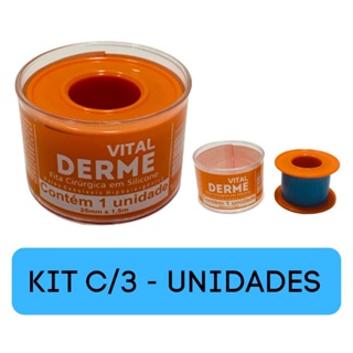 3 Rolos de Fita Cirúrgica De Silicone Adesiva 2,5cm x 1,5 metro (Cicatriz e Queloide)- Vital Derme em Oferta na Shopee