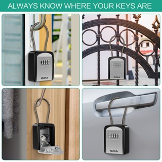 ORIA Key Lock Box Combinação De 4 Dígitos Caixa Segura Para Chaves Montada Na Parede Com Corrente Removível em Oferta na Shopee