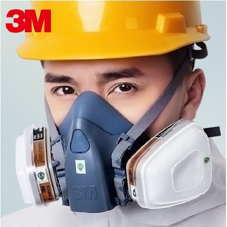 3M Máscara Modelo : 7502 7 Em 1 PM2.5 De Gás Industrial Meia Face Pintura Spraying Respirador Segurança Filtro De Trabalho