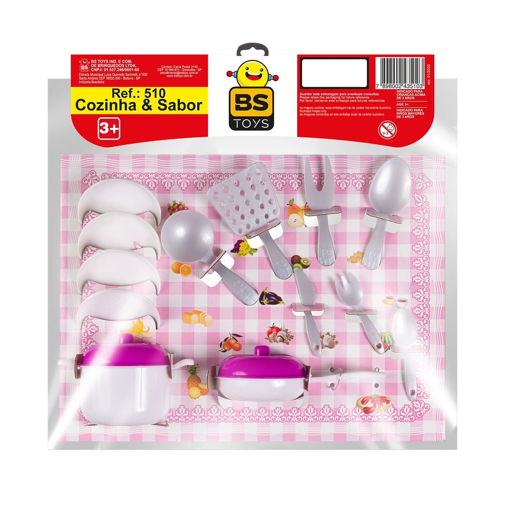 Jogo De Cozinha Infantil Panelinhas Cozinha E Sabor Meninas - Bs Toys