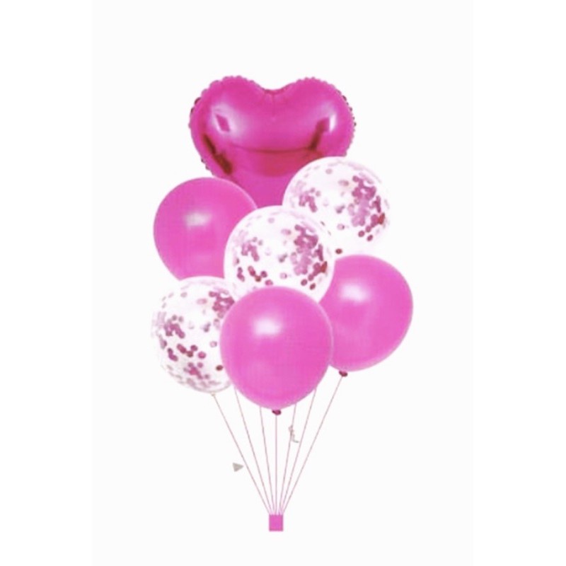 buquê de balão Pink c/ 7 PCs