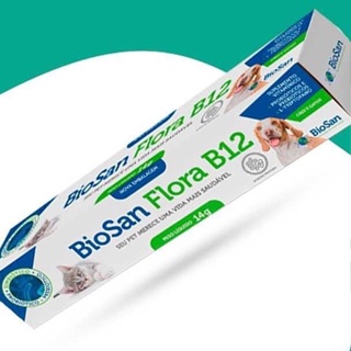Biosan Flora B12 14g Probiótico Prebiótico Vitamina B12 para Cães e Gato Controla Flora Intestinal em Oferta na Shopee