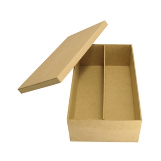 Caixa Retangular com 1 Divisória para Vinho e Taça 28x16x8 Mdf Madeira