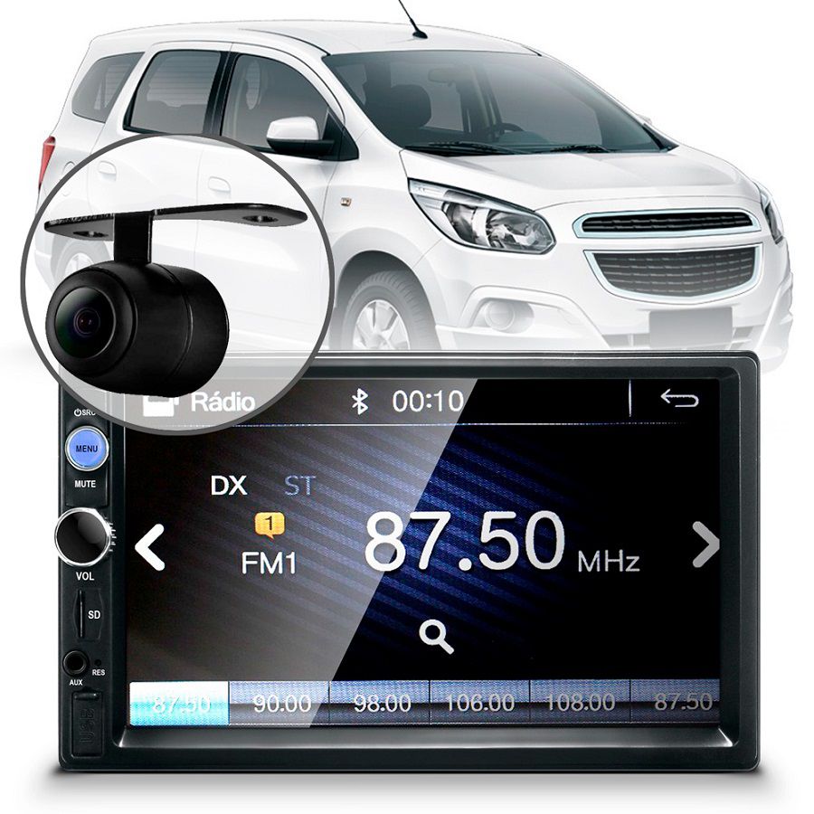 Central Multimídia Mp5 Spin Bluetooth Espelhamento Câmera Moldura