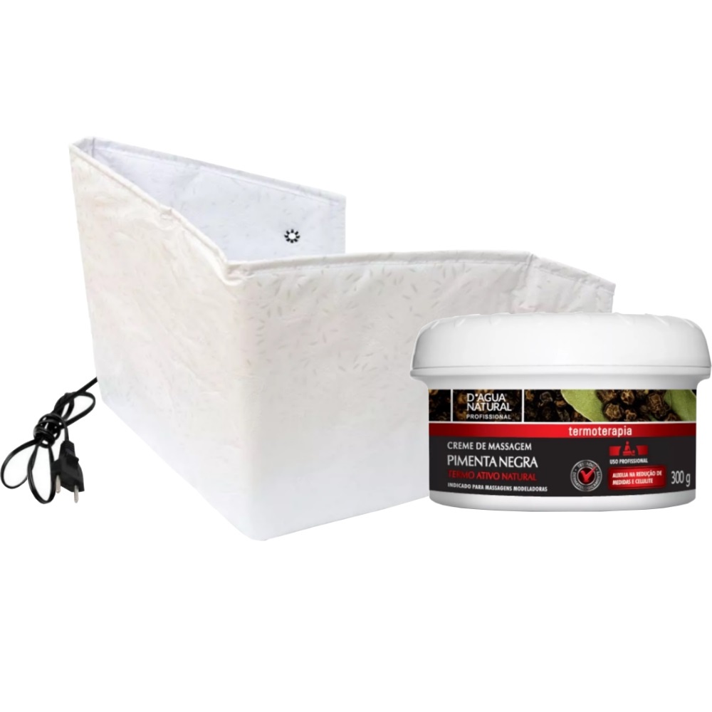 Kit creme de pimenta negra 300G cinta térmica abdominal 220V