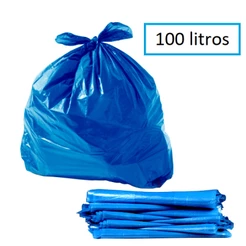 Saco de lixo Azul 100 Litros com 100 unidades para coleta seletiva de papel 0.06 mic pronta entrega