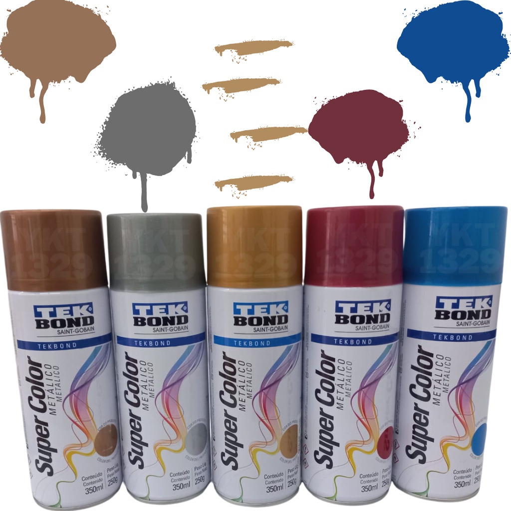 Tinta Spray Super Color Metálico Tekbond Todas As Cores.