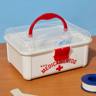COM OFERTA 1 Maleta Frasqueira Caixa De Plástico Para Remédio Com Alça De 15x19,5x10cm Nitron