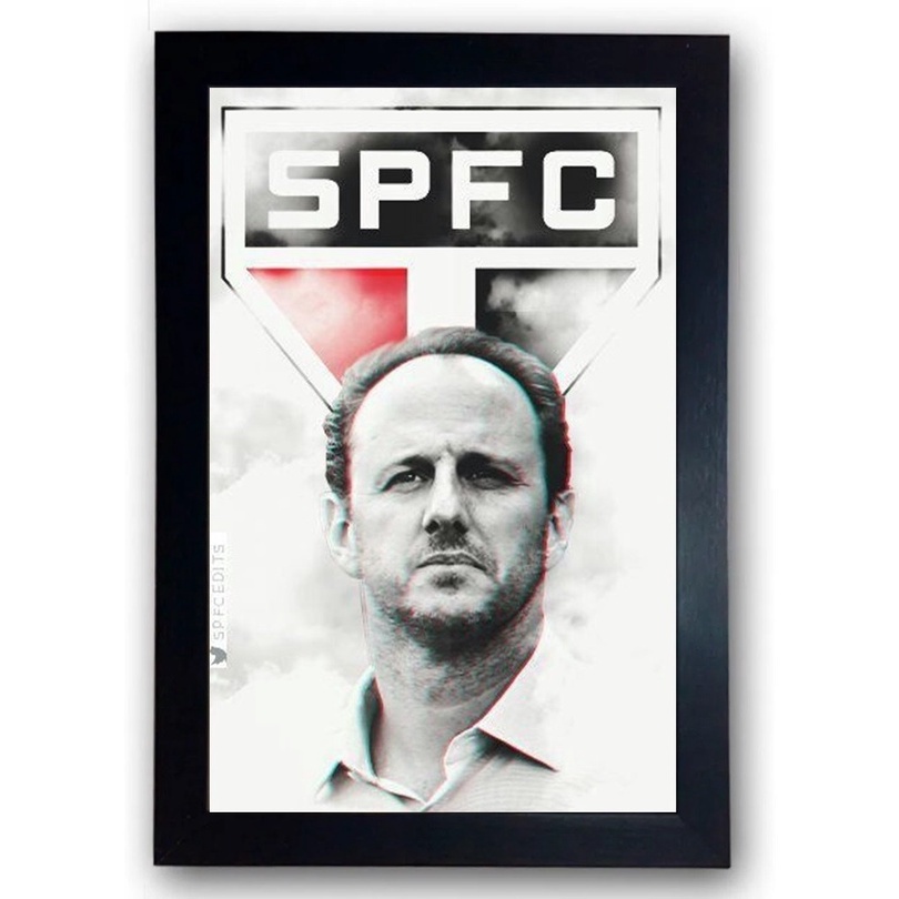 Quadro Decorativo Rogerio Ceni moldura 44cm